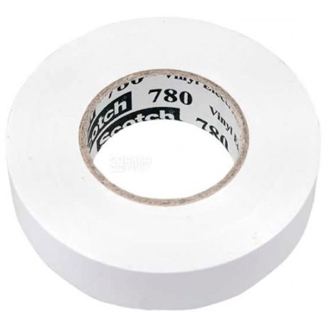 Electrical tape Scotch, white, 19 mm x 20 mx 0.18 mm, TM ZM
