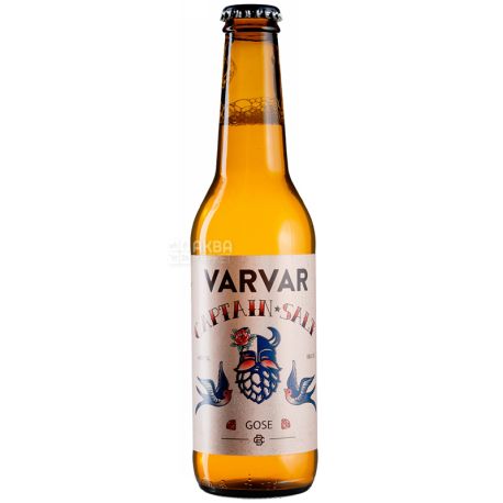 Varvar Captain Salt, 0,33 л, Варвар, Пиво светлое нефильтрованное, стекло