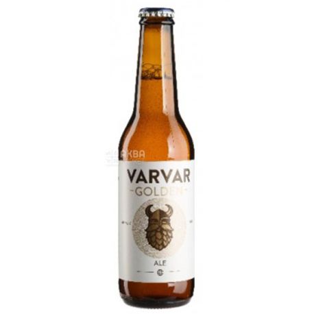Varvar Golden Ale, 0,33 л, Варвар, Пиво світле нефільтроване, Ель, скло
