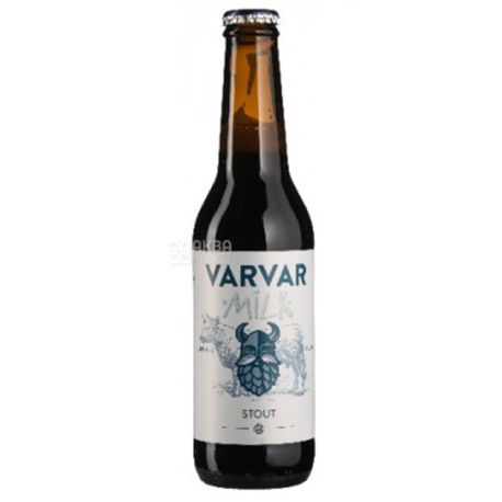Varvar Milk Stout, 0,33 л, Варвар, Пиво темне нефільтроване, скло