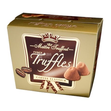 Maitre Truffout, 200 г, Конфеты шоколадные трюфели с какао, Маитре Труфаут