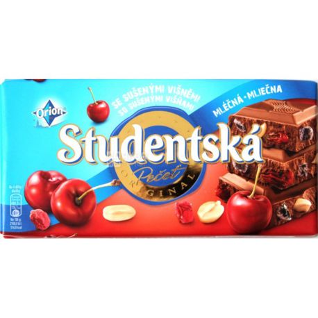 Studentska, Шоколад молочний з вишнею та арахісом, 180 г