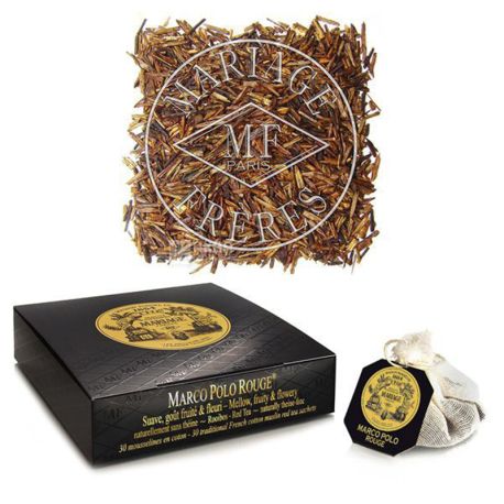 Mariage Freres, Marco Polo Rouge, Марко Поло, 30 пак., Чай Марьяж Фрере, Марко Поло Ройбуш, красный с лепестками и цветов и кусо