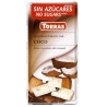 Torras Chocolate Blanco con Coco, Белый шоколад с кокосом, без сахара, 75 г