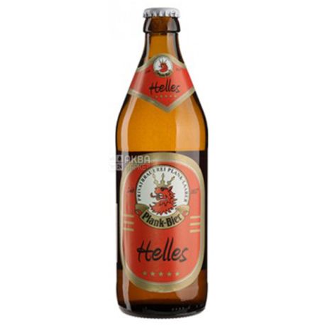 Пиво светлое нефильтрованное Vollbier Hell, 0,5 л, ТМ Plank