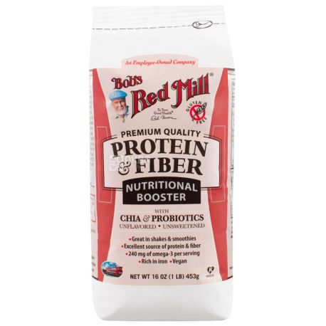 Protein and Cellulose, Nutritional Formula with Chia and Probiotics, Flavoring Free, 453 g, TM Bob's Red Mill