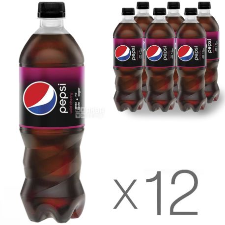 Pepsi-Cola, Wild Cherry, Упаковка 12 шт. по 0,5 л, Пепси-Кола, Вайлд Черри, Дикая Вишня, Вода сладкая, ПЭТ