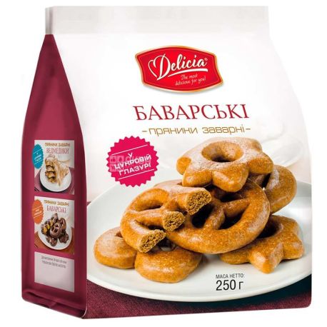 Delicia, 250 г, Пряники Баварские в сахарной глазури