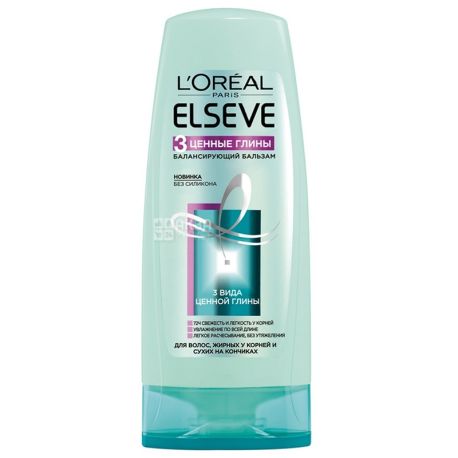 L'Oreal Elseve, Balm for hair oily at the roots and dry on the tips, 3 Clay, 200 ml