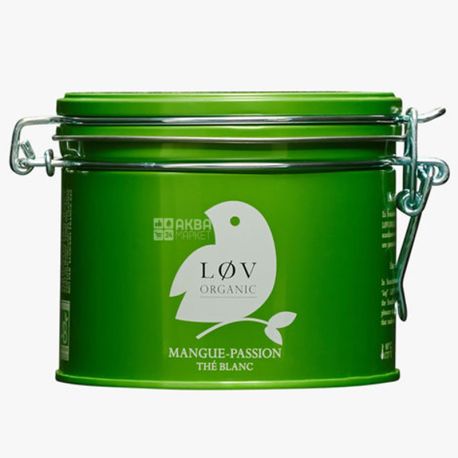 LoV Organic, Mango - Passion Fruit, 70 г, Чай Лов Органик, Манго - Маракуйя, Белый органический, ж/б