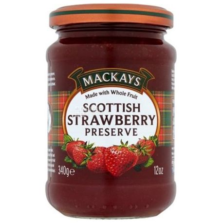 Mackays, Scotch Jam with strawberry flavor, 340 g