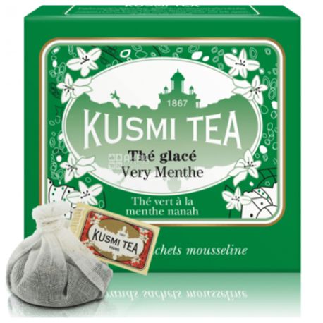 Kusmi Tea, The glace Very Menthe, 10 пак. х 9 г, Чай зеленый с мятой Кусми Ти