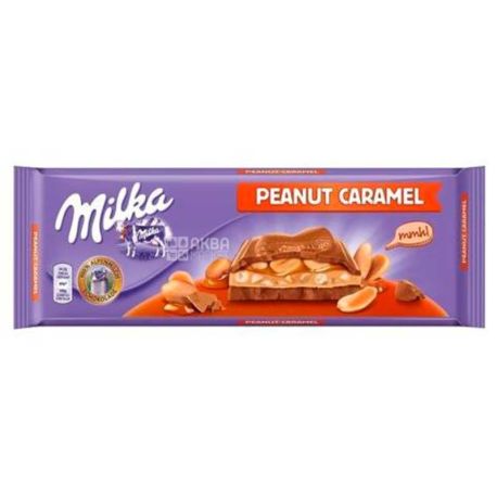 Milka, Шоколад молочный с арахисом и карамелью XL, 276 г