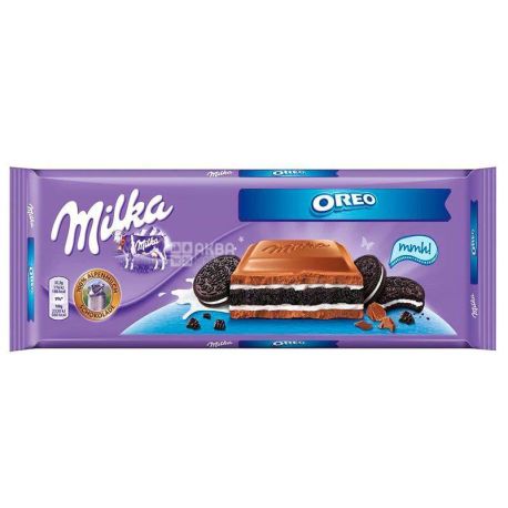 Milka Oreo XL, 300 г, Милка Орео, Шоколад молочный с печеньем