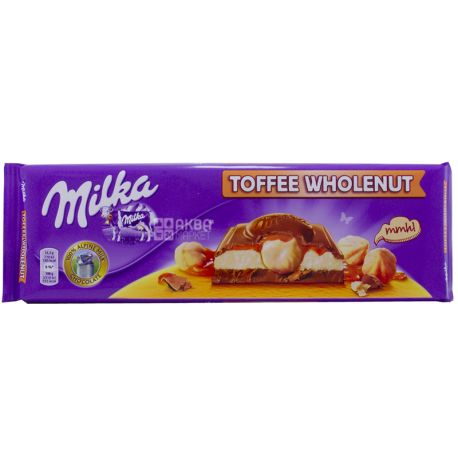 Milka, Шоколад молочний з фундуком і карамеллю XL, 300 г