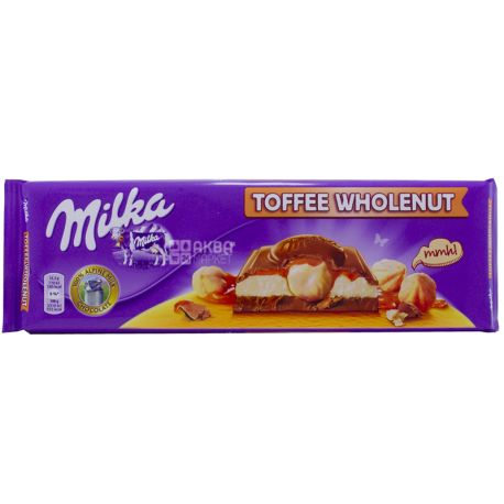 Milka, Шоколад молочный с цельным фундуком и карамелью XL, 300 г
