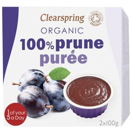 Clearspring, Пюре фруктове зі смаком сливи, 2х100 г