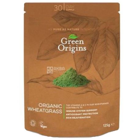Green Origins, Порошок из ростков пшеницы органический, 125 г