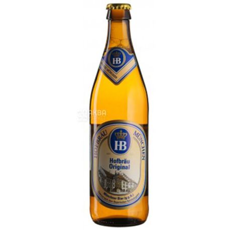 Hofbrau Original, 0,5 л, Хофбрау, Пиво світле, скло