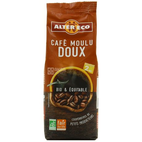 Alter Eco, Cafe moulu Doux, 250 г, Кофе Алтер Эко, Дю, молотый, органический