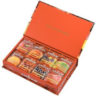 Akbar Fruit Fiesta, 80 пак, Подарочный набор чая, ассорти, Акбар Фрут Фиеста
