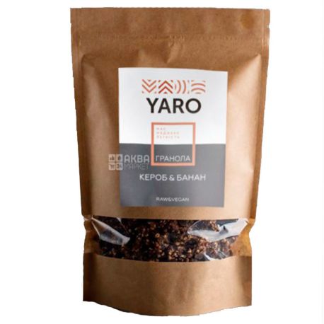 Yaro, green buckwheat granola, carob-banana, 110 g