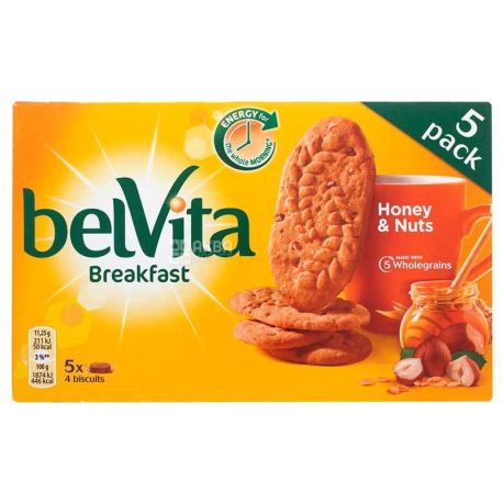 Belvita, Печенье с медом и орехами, 225 г