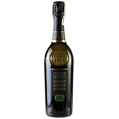 Игристое вино, Graziano Merotto Cuvee Del Fondatore Millesimato Prosecco Superiore Brut, 750 мл, ТМ Merotto