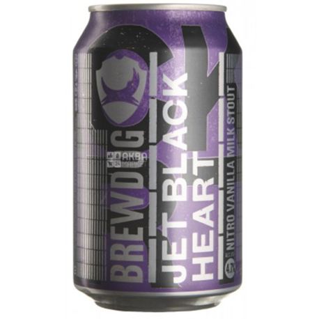 Brewdog Jet Black Heart, пиво темне крафтового, 0,33 л, ж/б