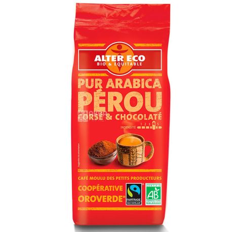 Alter Eco, Pur Arabica Perou, 260 г, Кофе Алтер Эко, Перу, молотый, органический 