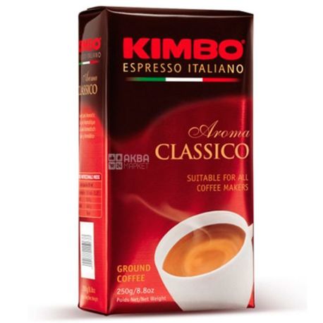 Kimbo Aroma Classico, 250 г, Кофе Кимбо Арома Классико, средней обжарки, молотый