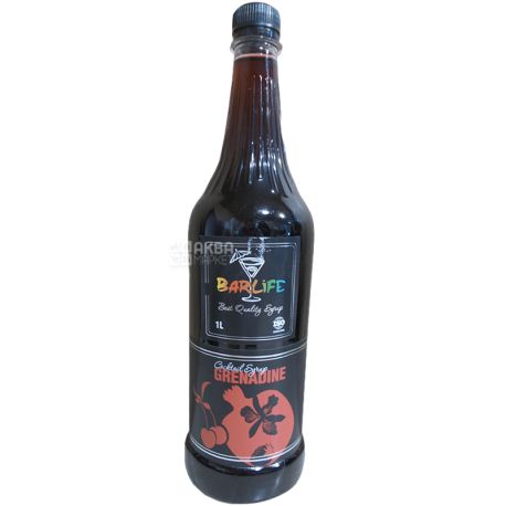 Barlife, Grenadine, 1 л, Сироп Барлайф, Гренадин, ПЕТ