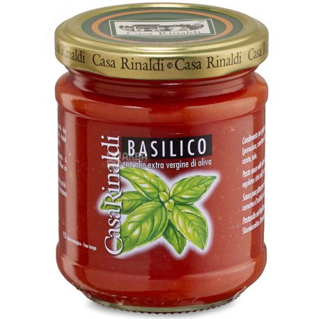Casa Rinaldi Basilico, Tomato Sauce with Basil, 190 g