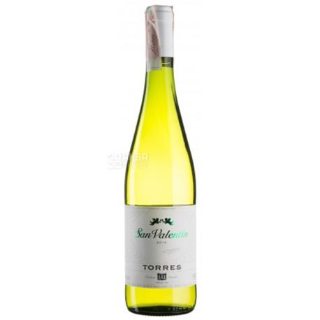 Torres, San Valentin Blanco, Вино бiле напiвсухе, 0,75 л