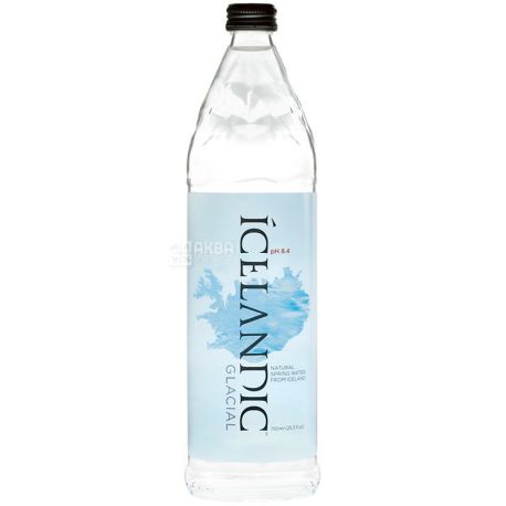 Icelandic Glacial, Non-carbonated mineral water, 0.75 L, Glass, glass