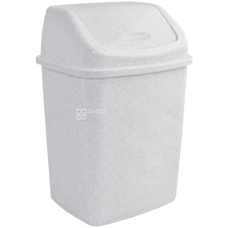Atma, Waste bin with swivel lid, white plastic, 5 l