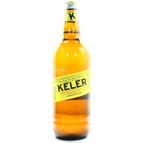 Keler Lager, 1 л, Келер, Пиво светлое нефильтрованное, стекло