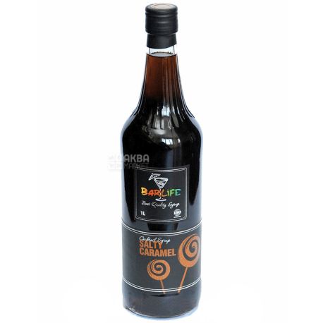 Barlife, Salted caramel, 1 л, Сироп Барлайф, Солона карамель, ПЕТ