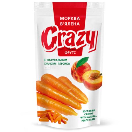 Crazy Фрутс, Морковь вяленая с натуральным соком персика, 75 г