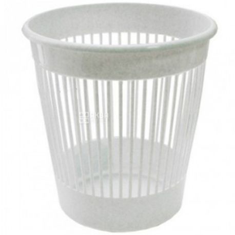 Атма, Урна для мусора офисная, белая пластмассовая, 12 л