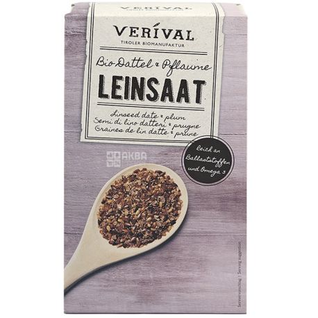 Verival, Seeds of flax with dates and plums, Organic, 200 g