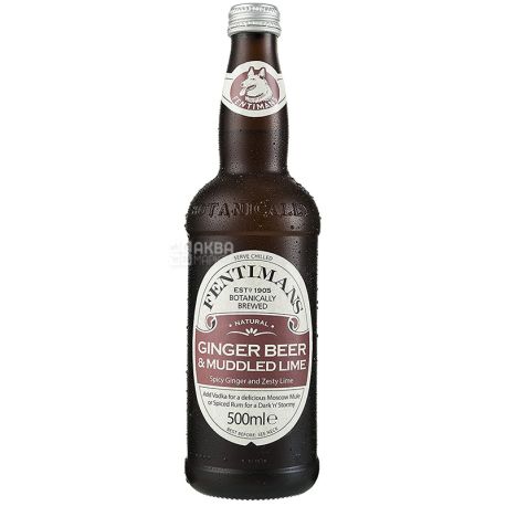 Fentimans Ginger Beer & Muddled Lime, Carbonated Drink, Ginger-Lime, 0.5 L