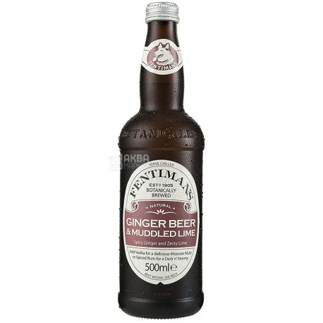 Fentimans, Ginger Beer & Muddled Lime, 0,5 л, Фентиманс, Имбирное пиво-Лайм, Напиток безалкогольный, стекло