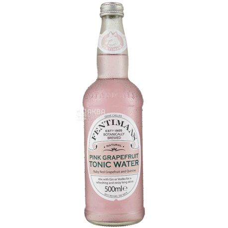 Fentimans, Pink Grapefruit Tonic Water, 0,5 л, Фентіманс, Рожевий Грейпфрут, Тонік трав'яний, безалкогольний, скло