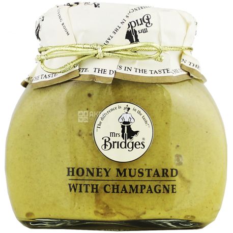 Mrs Bridges Honey Mustard, Горчица медовая с шампанским, 200 г