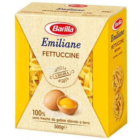 Barilla Fettuccine, 500 г, Макароны яичные Барилла Феттуччине