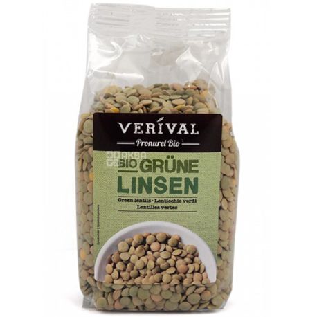 Verival, Bio Grune linsen, 0,25 кг, Верівал, Сочевиця зелена, органічна