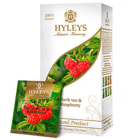 Hyleys, Black tea with raspberries, 25 pack * 1.5 g