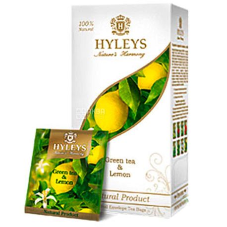 Hyleys Nature's Harmony, 25 пак, Чай зеленый Хэйлис Гармония Природы, Лимон
