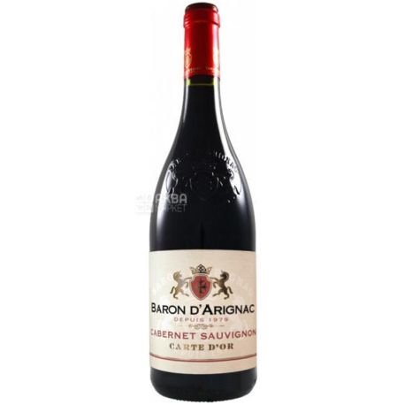 Baron d'Arignac, Cabernet Sauvignon IGP, Вино красное, 0,75 л
